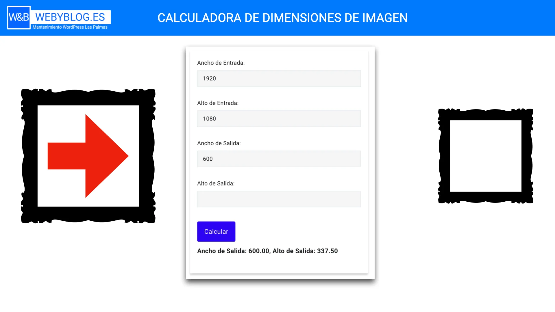 Calculadora de Dimensiones de Imagen