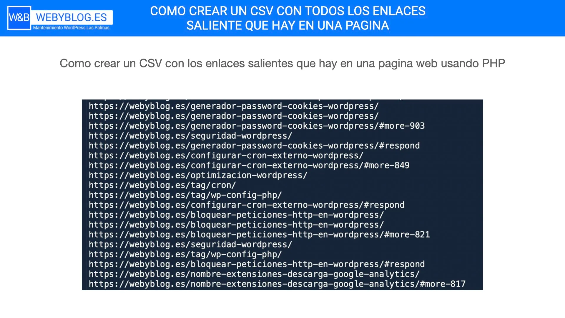 ¿Como crear un CSV desde PHP con todos los enlaces salientes de una URL o pagina web?