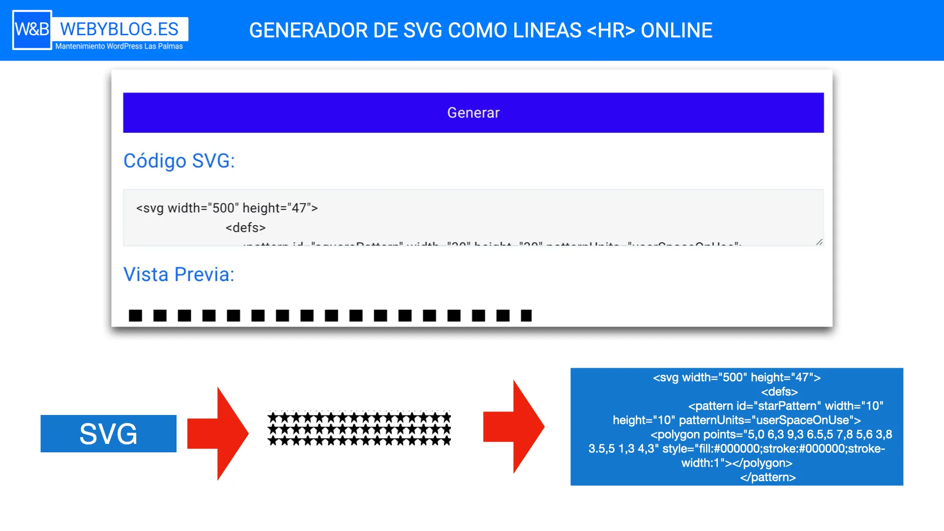 Generador de líneas horizontales SVG online