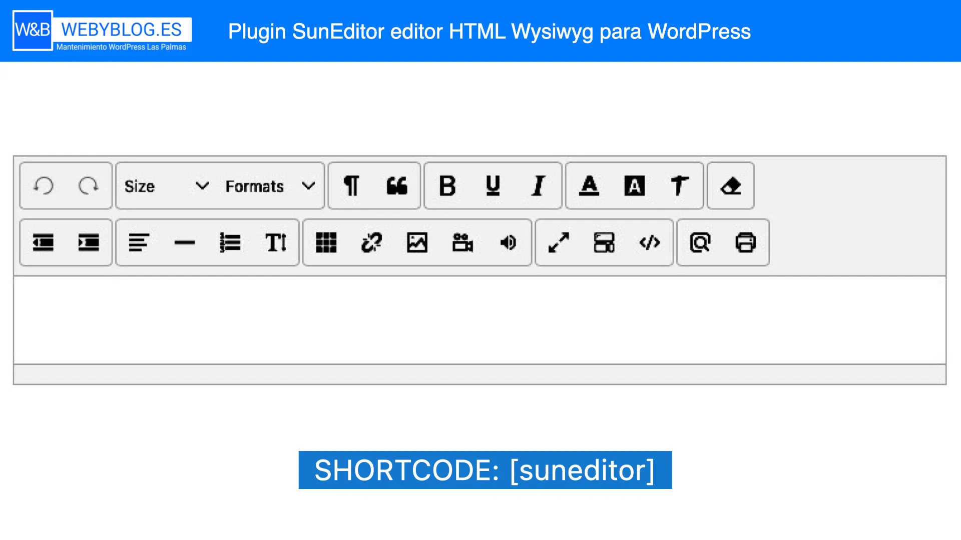 Plugin SunEditor editor html WYSIWYG para WordPress