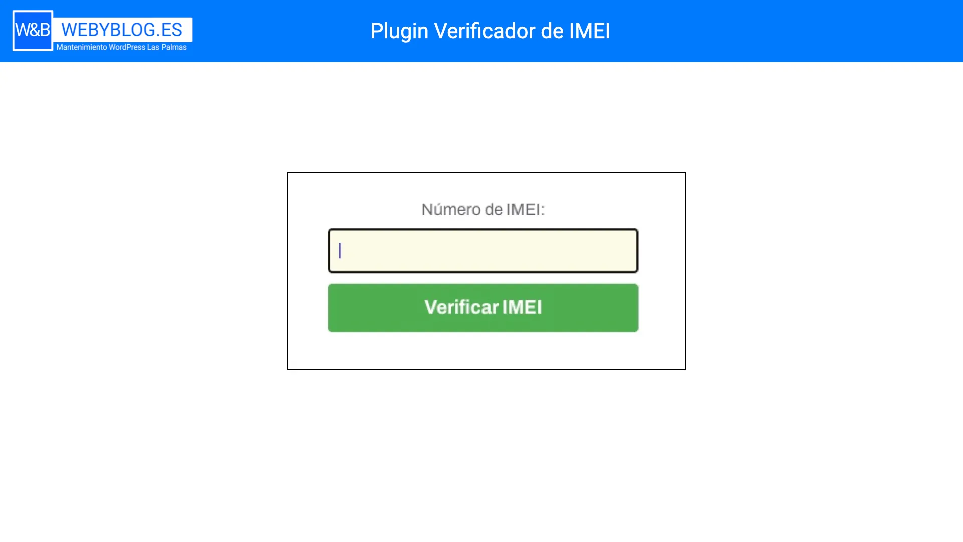 Plugin para Verificar el numero IMEI